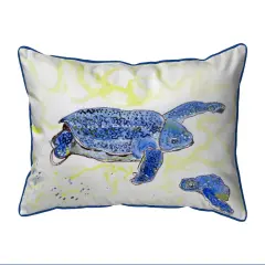 Betsy Drake Sea Turtle & Eggs Large Indoor/Outdoor Pillow 16x20