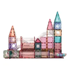 Connetix Colorful Magnetic Tiles Ball Run - 106 Pieces