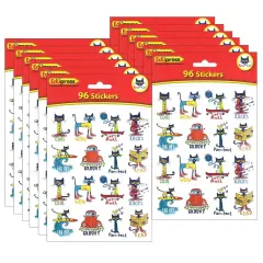 Pete the Cat&reg; Stickers, 1", 96 Per Pack, 12 Packs