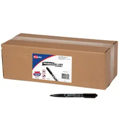 Avery Marks A Lot Value Pack Permanent Markers, Pen-Style, Bullet Tip, Water and Wear Resistant, 200 Black (29857)