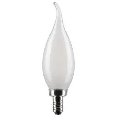 6Pk - Satco 5.5w CA10 LED 4000K Candelabra Base Frosted Dimmable - 60w equiv Cool White