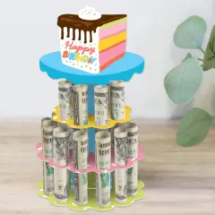 Big Dot of Happiness Cake Time - DIY Happy Birthday Party Money Holder Gift - Cash Cake