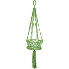 Northlight 43" Green Lattice Pattern Macrame Hanging Planter Holder