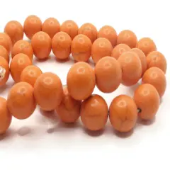 32 12mm Round Dyed Orange Synthetic Turquoise Stone Beads