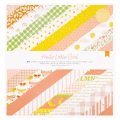 American Crafts Double-Sided Paper Pad 12"X12" 24/Pkg-Gold Foil, Hello Little Girl