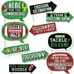 Big Dot of Happiness Funny The Big Game - Football Party Photo Booth Props Kit - 10 Piece