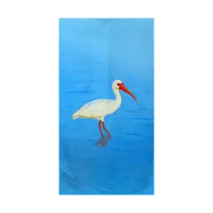 Betsy Drake Posing White Ibis Beach Towel Multicolor