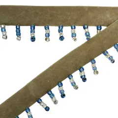 5 Yards of Nora Beaded Fringe Trim 3/4" x 18" -Lavender Blue