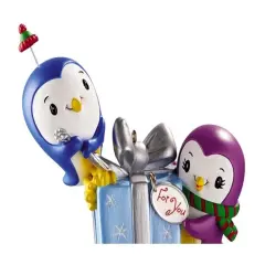 Carlton Cards 3.25" Purple and Blue Polar Pals Chitter Chatter Christmas Ornament