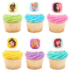 Disney Princess Characters Cupcake Rings, 12ct