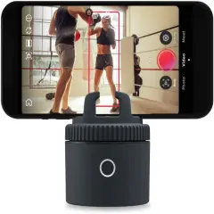Pivo Pod Lite Fitness Tracking Phone Holder, Auto 360&deg; Rotation, Handsfree Video Recording - Gray