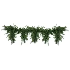 Northlight 6' x 18" Mixed Pine Artificial Christmas Icicle Garland, Unlit Green