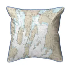 North Hero Island Map Pillow 22x22 &ndash; Extra Large Zippered Pillow