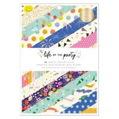 American Crafts Double-Sided Paper Pad 6"X8" 36/Pkg-Gold Foil, Life Of The Party