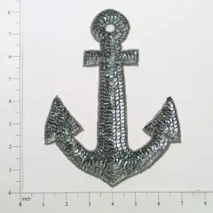 Anchor Sequin Applique/Patch Silver