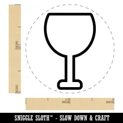Wine Glass Outline Self-Inking Rubber Stamp for Stamping Crafting Planners Green