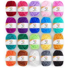 JumblCrafts Acrylic Yarn for Crocheting, 20 Assorted Colors Soft Crochet Yarn for Crafts