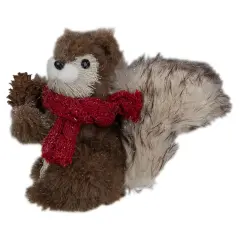 Northlight Standing Squirrel with Pinecone and Scarf Christmas Figurine - 6" Brown