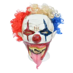 Kitcheniva Halloween Devilish Clown Mask With Hair & Scary Tongue Costume