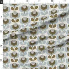 Various Fabrics by the Yard or Fat Quarter Neutral Botanical Geometric Flowers 70S Inspired Shapes Custom Printed Fabric by Spoonflower