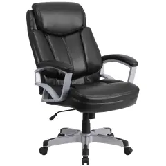 Emma and Oliver 500 lb. Big & Tall Executive Swivel Ergonomic Office Chair with Arms Black LeatherSoft