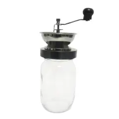 Lehman's Manual Coffee Grinder with Mason Jar Grounds Storage, Comfortable Grip Quiet Smooth Non-Electric Hand Crank, Standard Grind