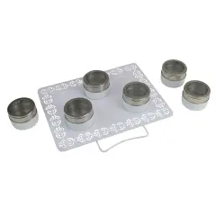 Avon 11" White and Silver Magnetic Tins Multi Purpose Organizer