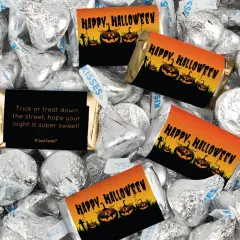 124 Pcs Halloween Candy Party Favors Hershey's Miniatures & Kisses - Pumpkins