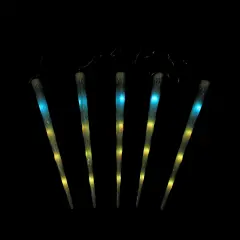 Northlight LED Color Changing Dripping Icicle Christmas Light Tubes - Multicolor - 13' Clear Wire - 5ct White