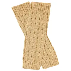 Wrapables Women's Cable Knit Leg Warmers, Caramel