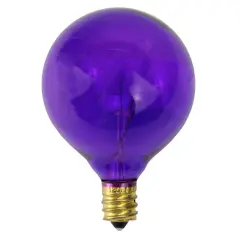 Northlight Transparent Incandescent G50 Globe Christmas Replacement Bulbs - Purple - Pack of 25