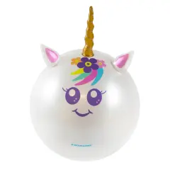 Swim Central Inflatable Rainbow Unicorn Beach Ball - 29" White