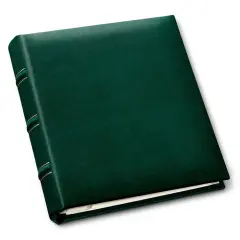Gallery Leather Travel Photo Album Holds 4x6 Photos, 3 Ring Binder, 50 Pages for 50 Photos, Fillable, Handcrafted &ndash; 6.5&rdquo; x 5.5&rdquo; Acadia Green