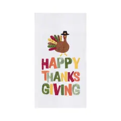 "Happy Thanksgiving" Turkey Cotton Flour Sack Kitchen Dishtowel