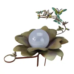 DAK 15" Green LED Lighted Color Changing Solar Powered Flower Garden Lawn Stake