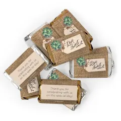 108 Pcs Wedding Candy Hershey's Chocolate Party Favors by Just Candy (2 lb) - Rustic Succulent