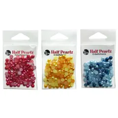 Buttons Galore Flat Back Pearls for DIY Crafts - Three Bright Colors 350 Pieces