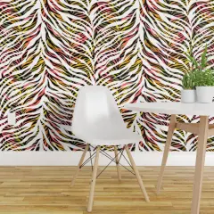 Pre-Pasted Wallpaper 2FT Wide Abstract Animal Print Safari Pop Art Custom Pre-pasted Wallpaper by Spoonflower