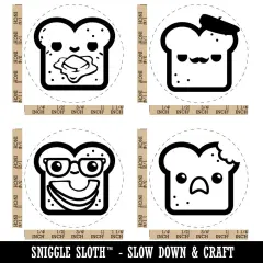 Kawaii Toast French Buttered Shocked Hipster Avocado Rubber Stamp Set for Stamping Crafting Planners