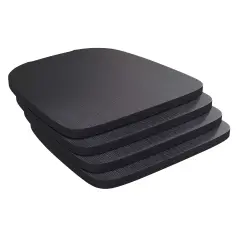 Emma and Oliver Carew All-Weather Durable Polyresin Seat for Colorful Metal Dining Chairs, Counter Stools and Bar Stools Black