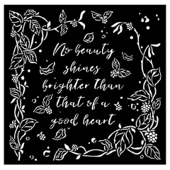 Stamperia Stencil 7"X7"-Woodland Frame With Leaves