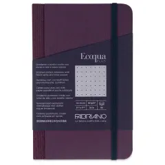 Fabriano Ecoqua Plus Fabric-Bound Notebook - Wine, 3-1/2" x 5-1/2", Dot Grid
