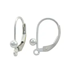 JewelrySupply Sterling Silver (.925) Lever Back Earrings with 3mm Ball (1 Pair of Sterling Silver Earrings)