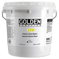 Golden Heavy Body Artist Acrylic - Cadmium Yellow Medium (CP), 128 oz Jar