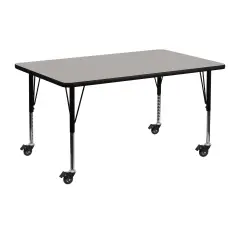 Emma and Oliver Mobile 24x48 Rectangle HP Laminate Preschool Activity Table Gray