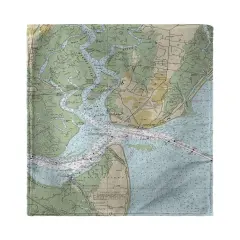 Betsy Drake St Simons Sound, GA Nautical Map Kitchen Towel