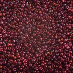 Miyuki 11/0 Luster Round Seed Beads, 22g Burgundy Gold #315