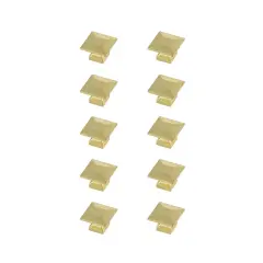 Cecil 1.3" Brushed Gold Square Knob Multipack (Set of 10)