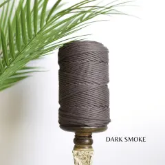 3mm EGYPTIAN GIZA COTTON | Single Strand Macrame Cord Dark Smoke