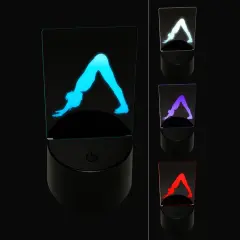 Yoga Downward Facing Dog Pose 3D Illusion LED Night Light Sign Nightstand Desk Lamp